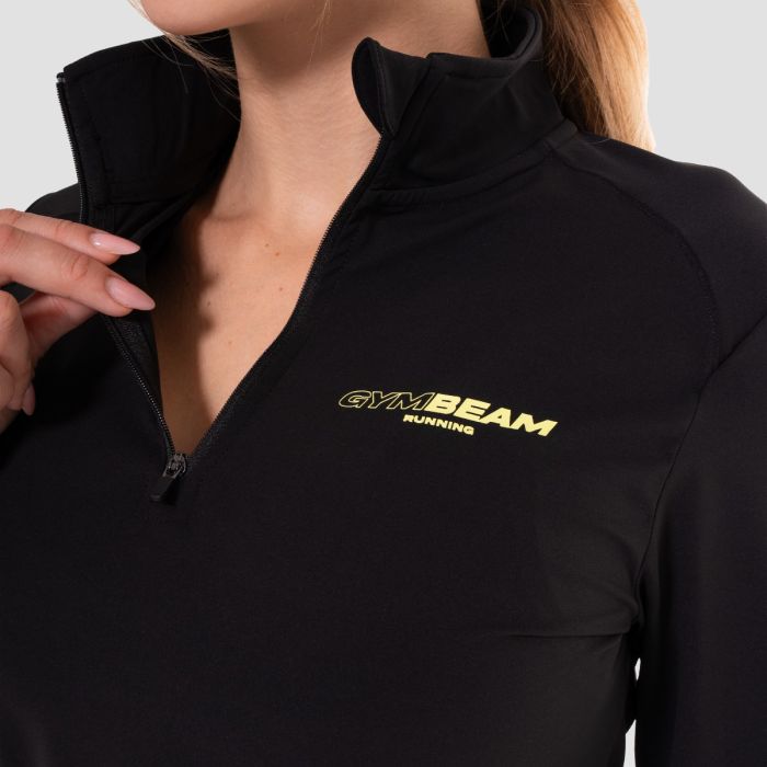 Дамска блуза с дълъг ръкав Pace Black - GymBeam XL