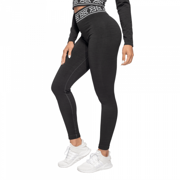 Women's leggings Rib Seamless Black Melange - Better Bodies