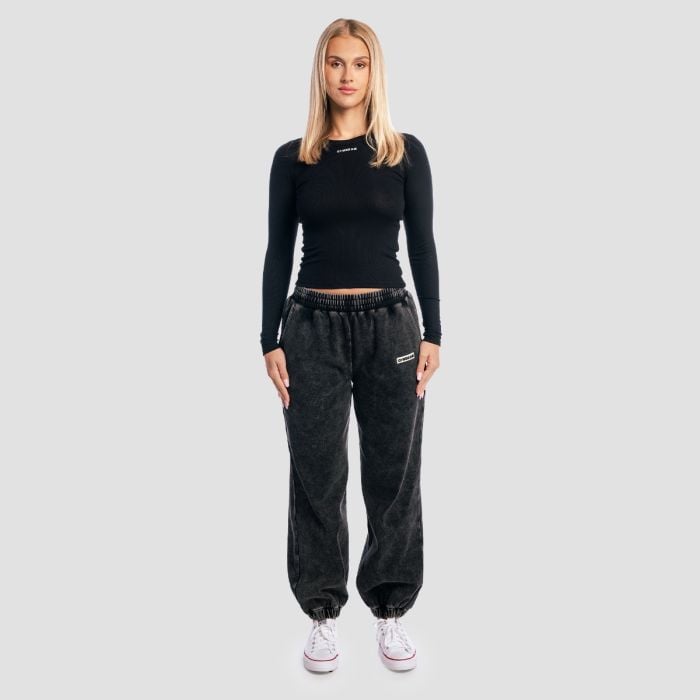 Дамска блуза с дълъг ръкав Aura Black - GymBeam S