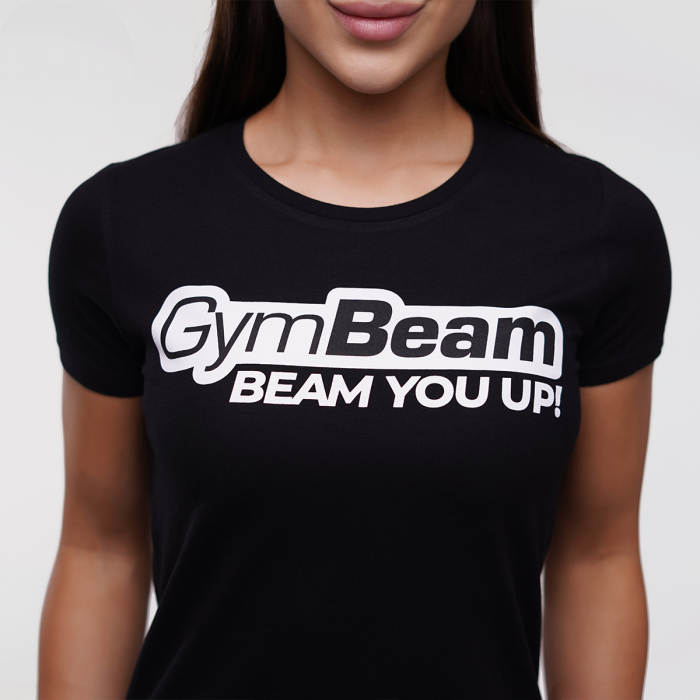 Дамска тениска Beam Black - GymBeam S