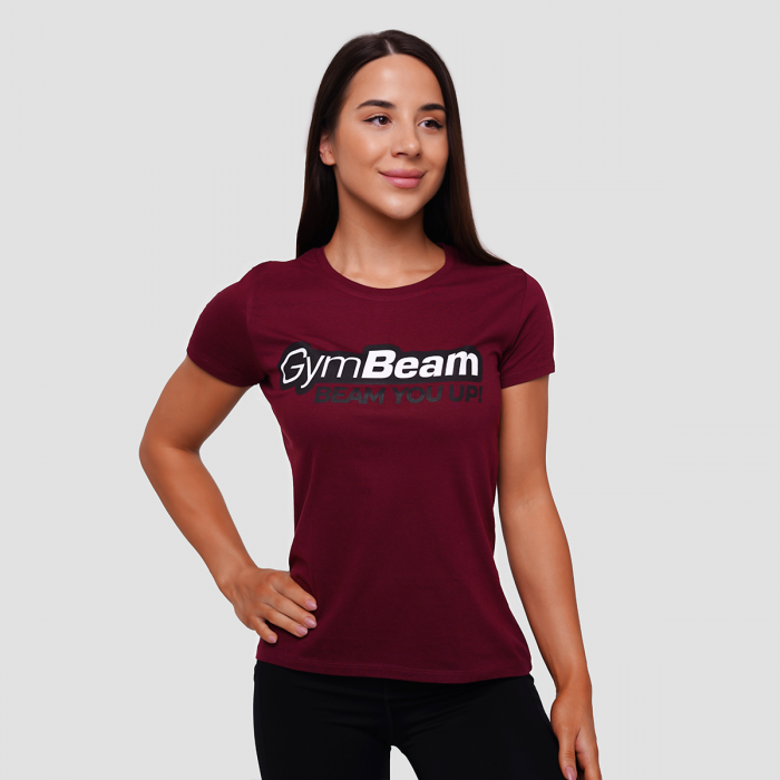 Дамска тениска Beam Burgundy - GymBeam
