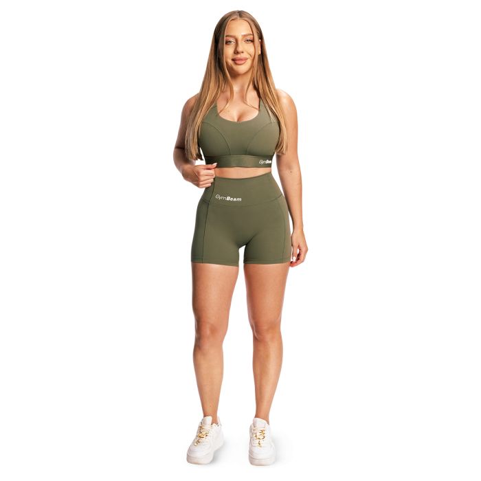 Дамски къси панталони Combat Olive Grey - GymBeam XL