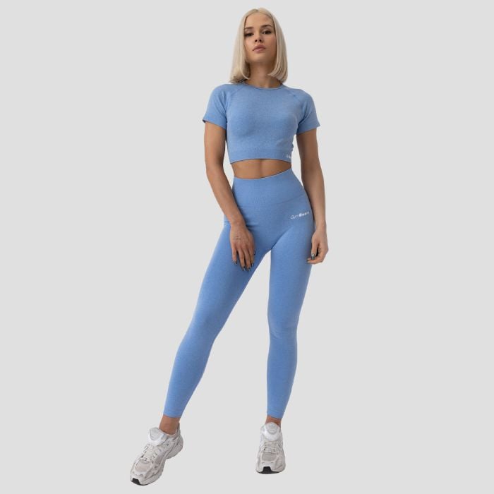 Дамски топ FLO Crop Top Blue - GymBeam XL