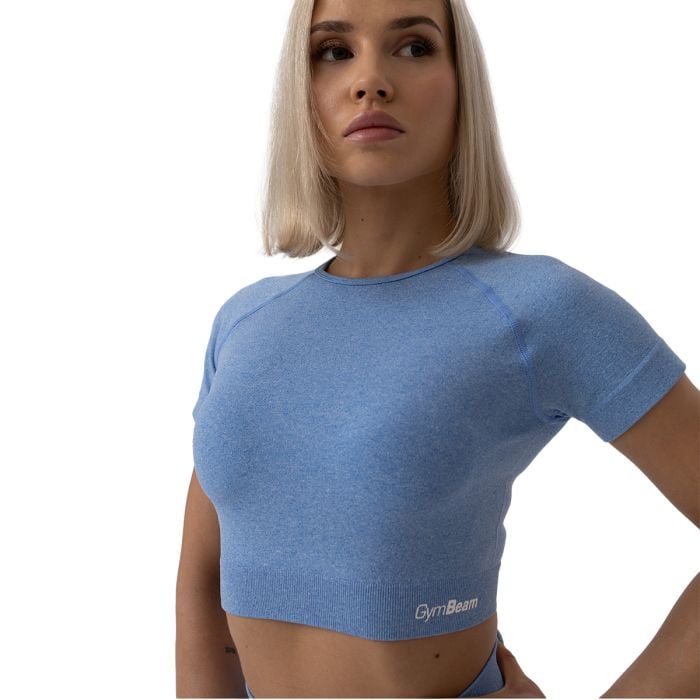 Дамски топ FLO Crop Top Blue - GymBeam XL