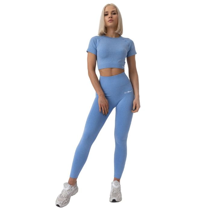 Дамски топ FLO Crop Top Blue - GymBeam XL
