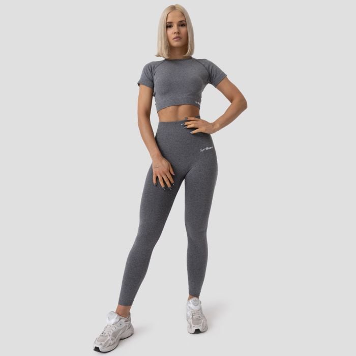 Дамски топ FLO Crop Top Grey - GymBeam L