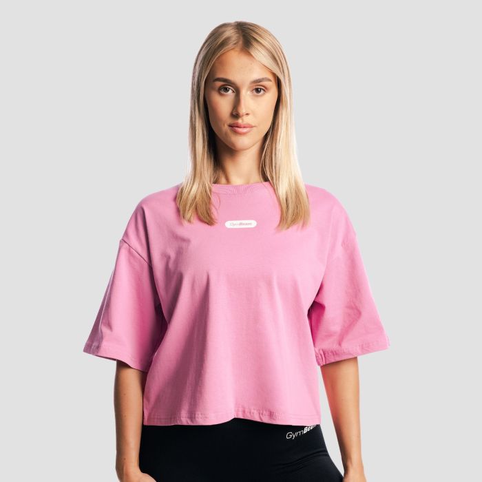 Дамска тениска Girls Club Boxy Pink - GymBeam S
