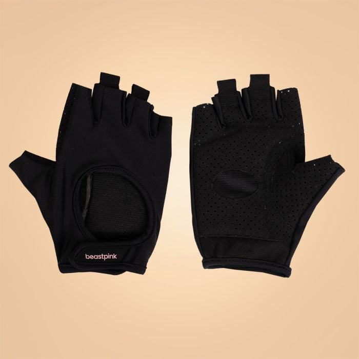 Дамски фитнес ръкавици Hyper Black - BeastPink S