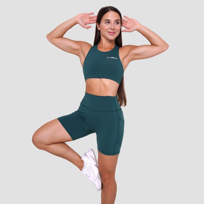 Дамски шорти Ignite Dark Green - GymBeam S