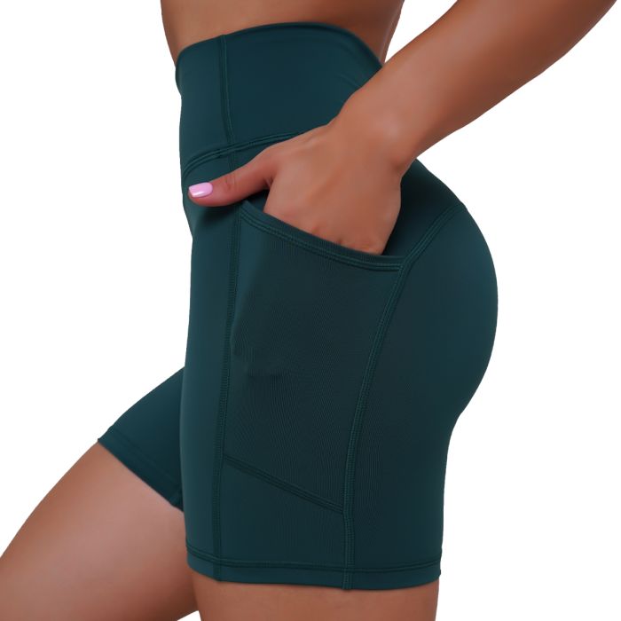 Дамски шорти Ignite Dark Green - GymBeam S