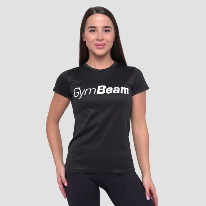 Дамска тениска Mesh Essence Black– GymBeam S