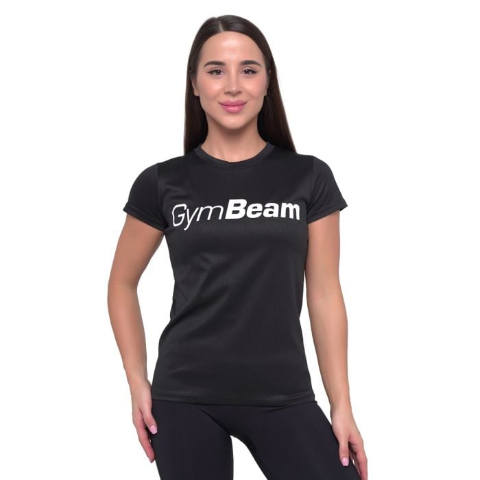 Дамска тениска Mesh Essence Black– GymBeam S