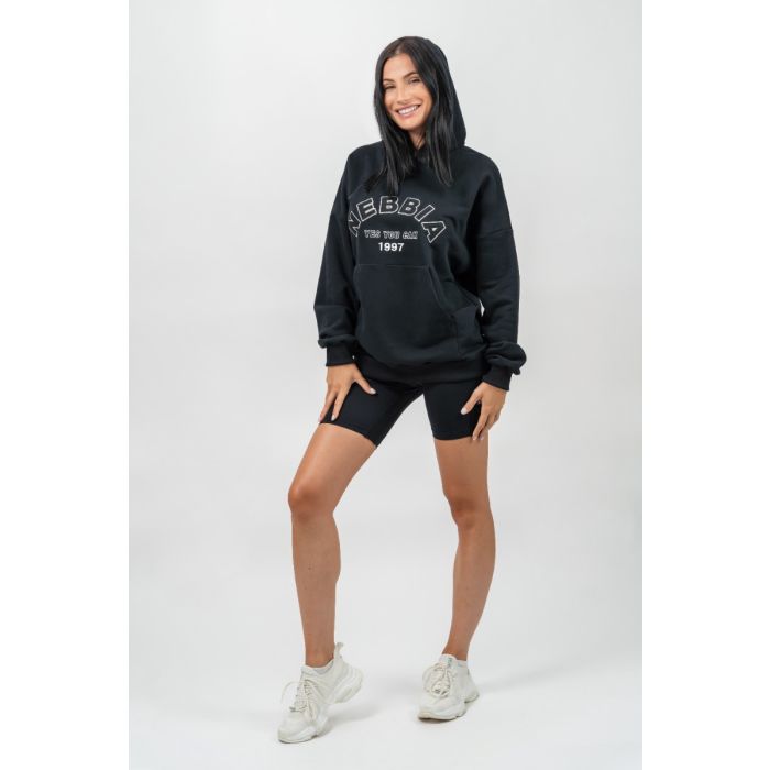 Дамски оувърсайз суичър Gym Rat Black - NEBBIA S