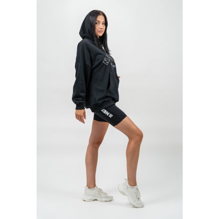 Дамски оувърсайз суичър Gym Rat Black - NEBBIA S
