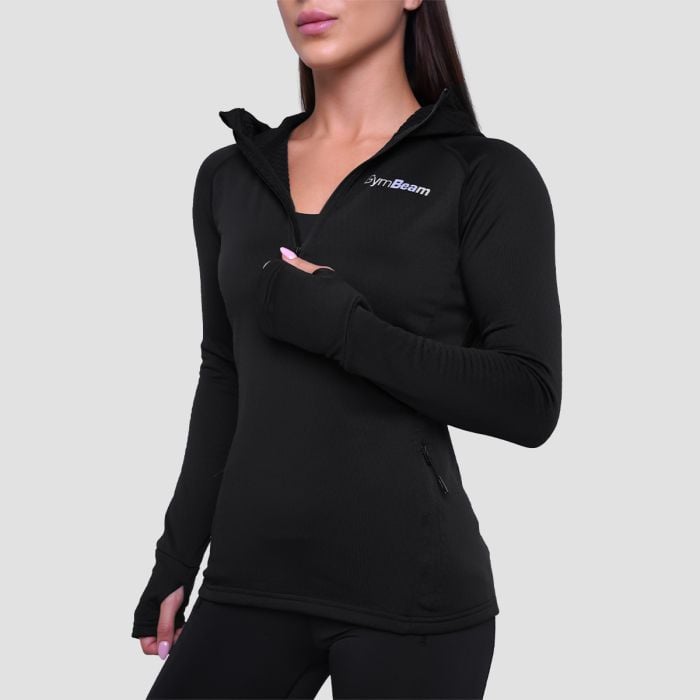 Pulse 1/2 Zip Running Суичър за жени Black- GymBeam M