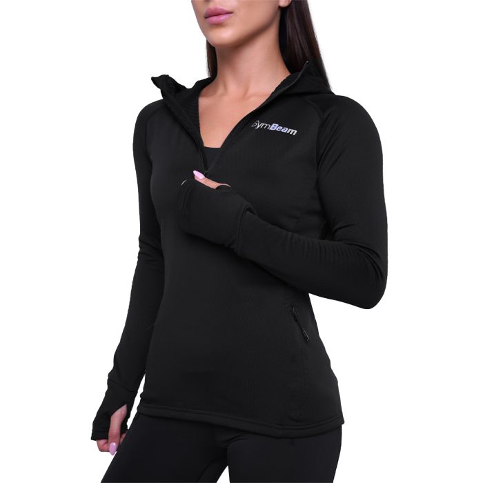 Pulse 1/2 Zip Running Суичър за жени Black- GymBeam M