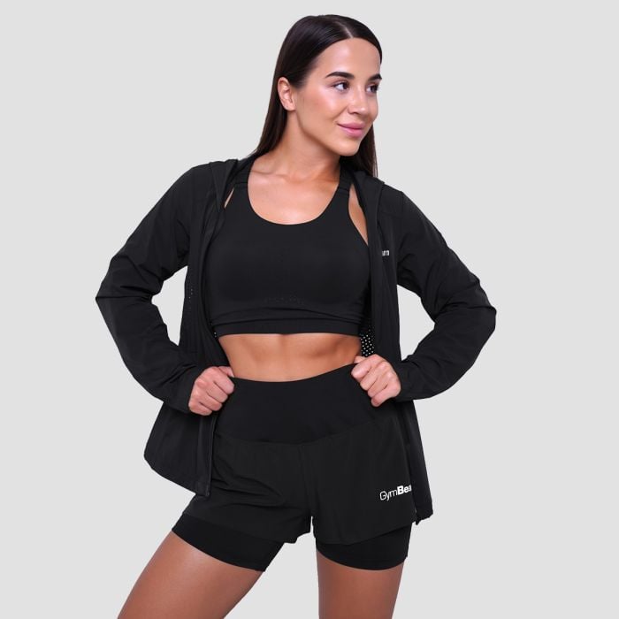 Дамско яке за бягане Pulse Running Jacket Black- GymBeam XL