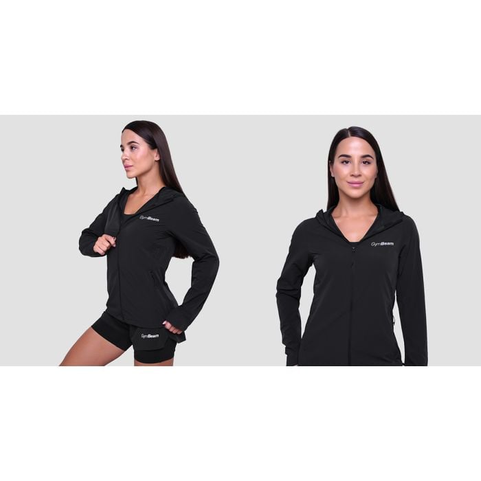Дамско яке за бягане Pulse Running Jacket Black- GymBeam XL