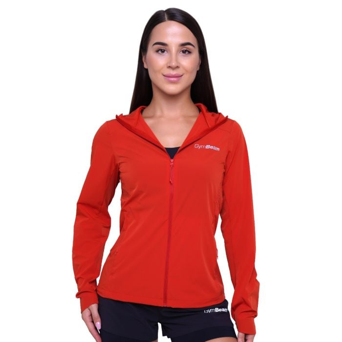 Дамско яке за бягане Pulse Running Jacket Orange - GymBeam S