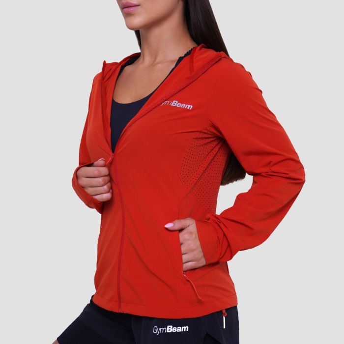 Дамско яке за бягане Pulse Running Jacket Orange - GymBeam S