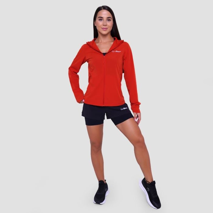 Дамско яке за бягане Pulse Running Jacket Orange - GymBeam S