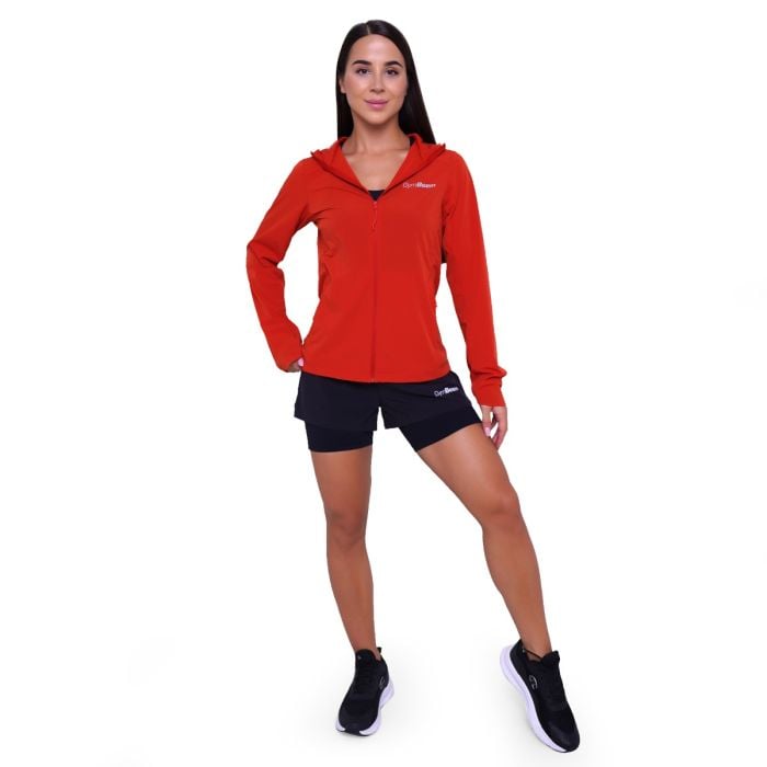 Дамско яке за бягане Pulse Running Jacket Orange - GymBeam S