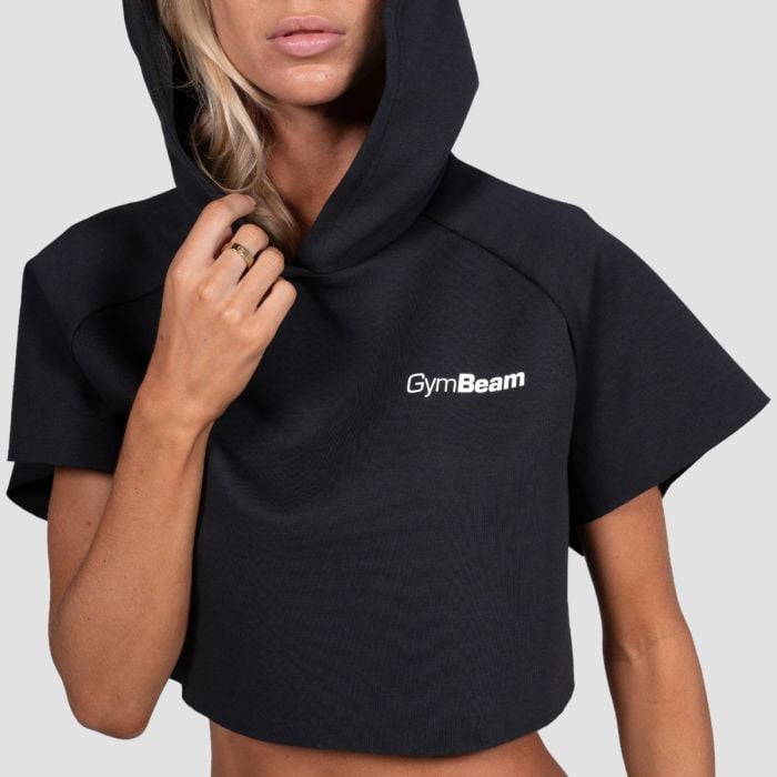 Дамски суичър Relay Cropped Black - GymBeam M