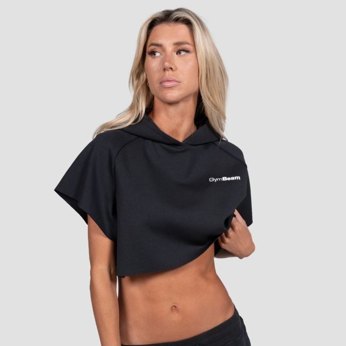 Дамски суичър Relay Cropped Black - GymBeam M