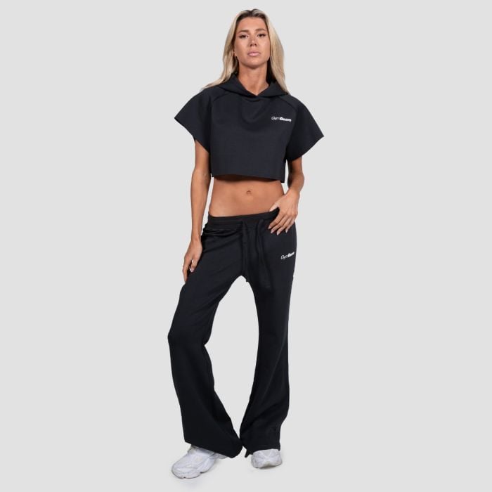Дамски суичър Relay Cropped Black - GymBeam M