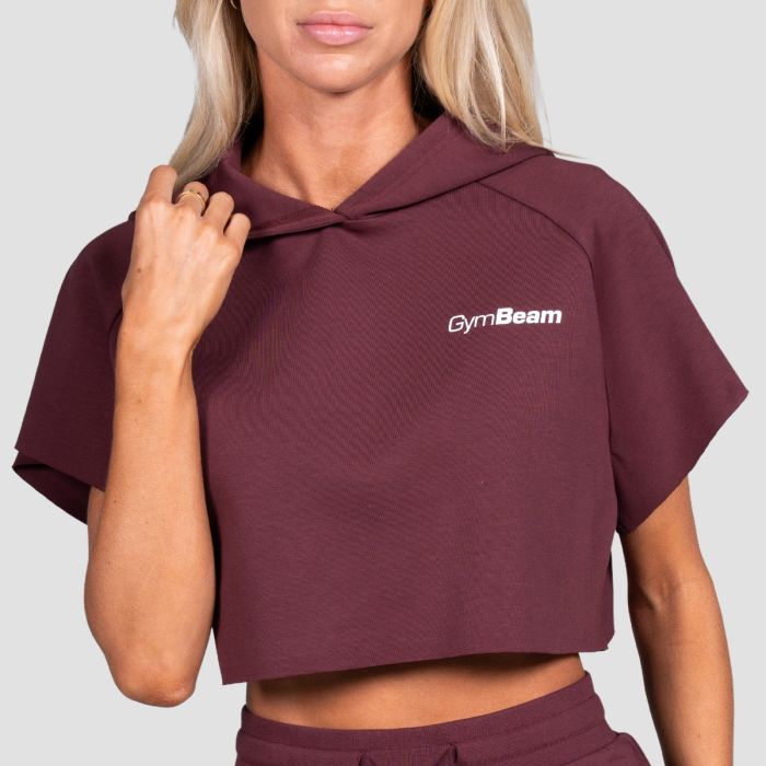 Дамски суичър Relay Cropped Fig - GymBeam S