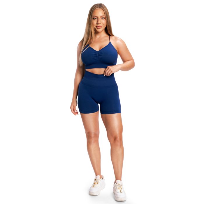 Дамски безшевни шорти Sculpt Navy - GymBeam M