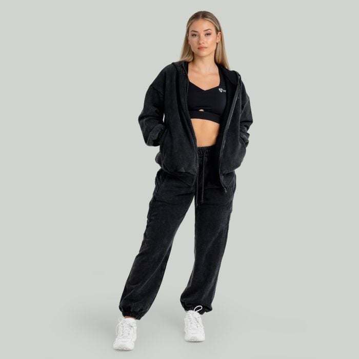 Дамски суичър с цип Washed Black - STRIX S