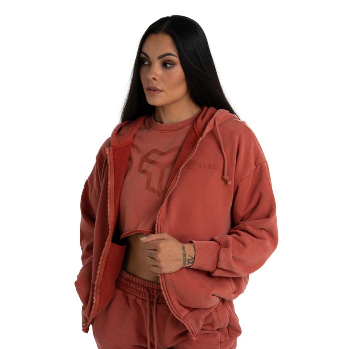 Дамски суичър с цип Washed Terra - STRIX M