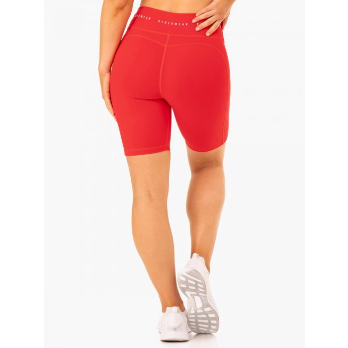 Дамски байкър шорти с висока талия Reflex Red - Ryderwear L