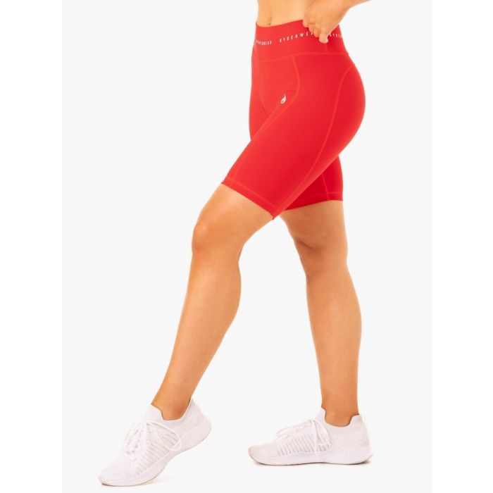 Дамски байкър шорти с висока талия Reflex Red - Ryderwear L