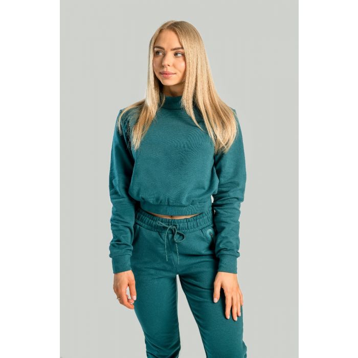 Дамска блуза с висока яка Essential Deep Teal - STRIX XL