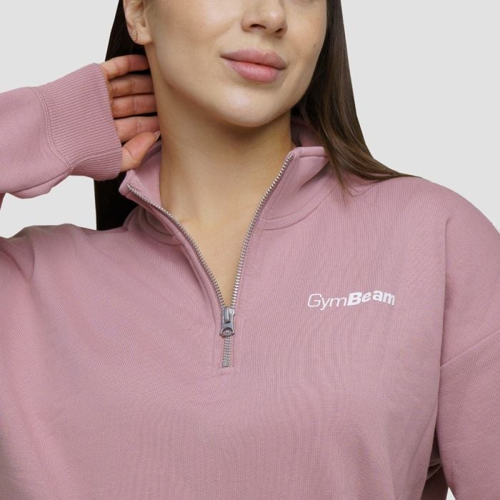 Дамски суичър Agile 1/2 Zip Woodrose - GymBeam XL