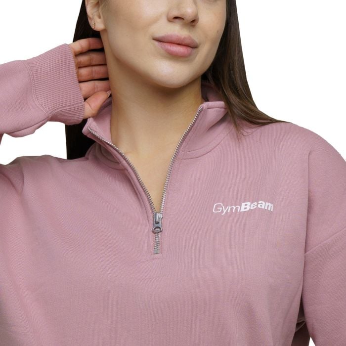 Дамски суичър Agile 1/2 Zip Woodrose - GymBeam XL