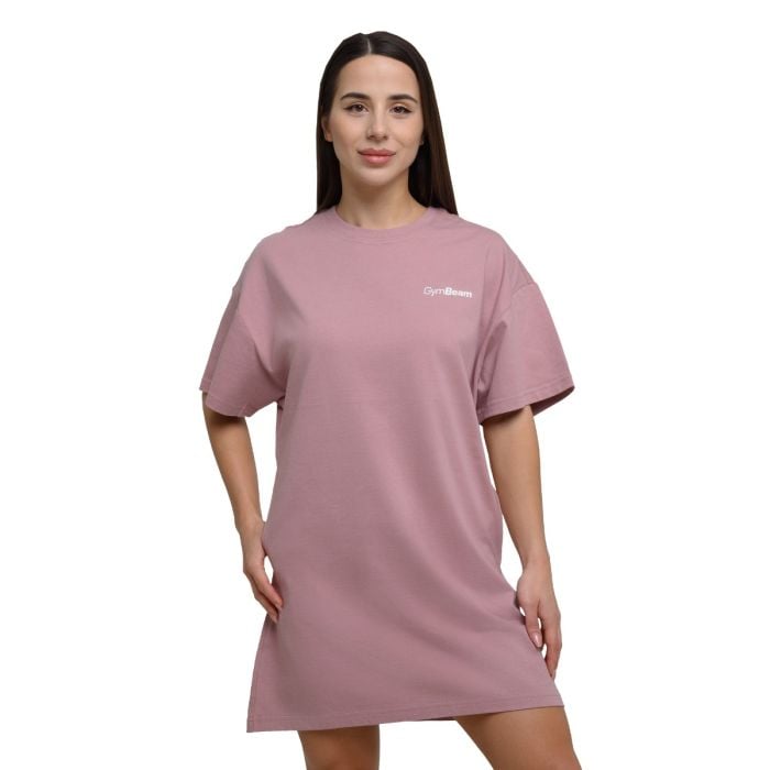 Дамска рокля-тениска Agile T-Shirt Dress Woodrose - GymBeam S