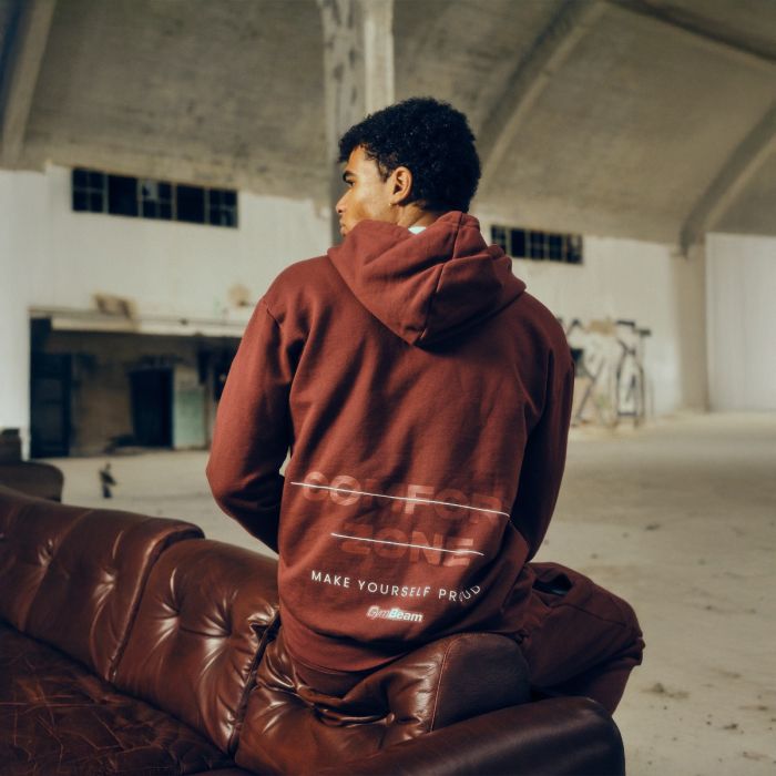 Суичър с качулка и цип Zone Cherrywood - GymBeam XXL