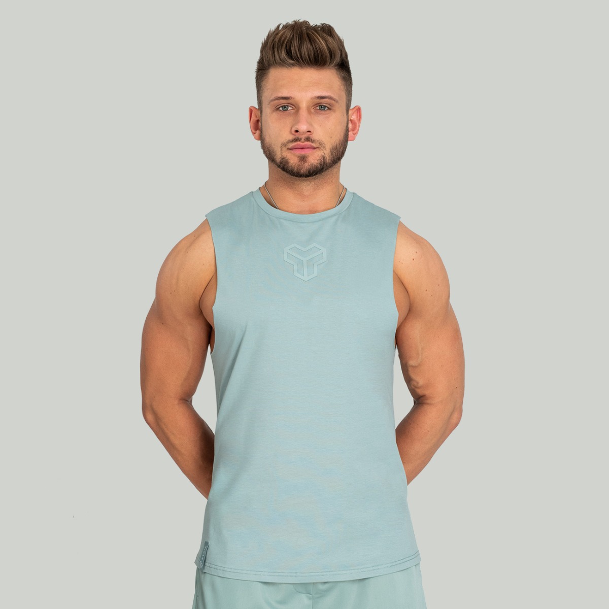 Мъжки топ Essential Cut-Off Tank Top Stone Blue - STRIX