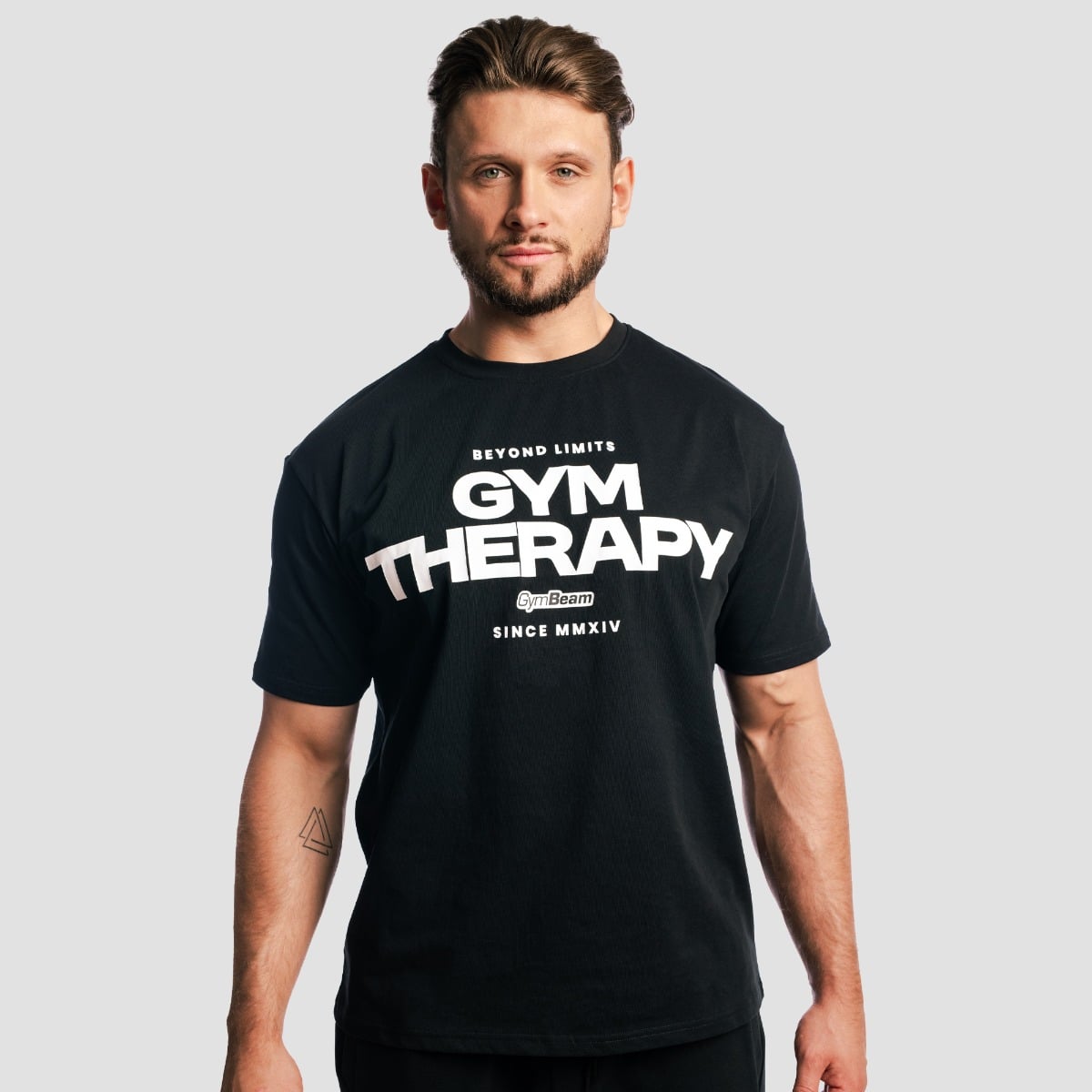 Тениска Gym Therapy Black - GymBeam