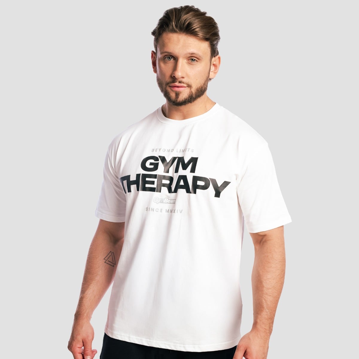 Тениска Gym Therapy White - GymBeam