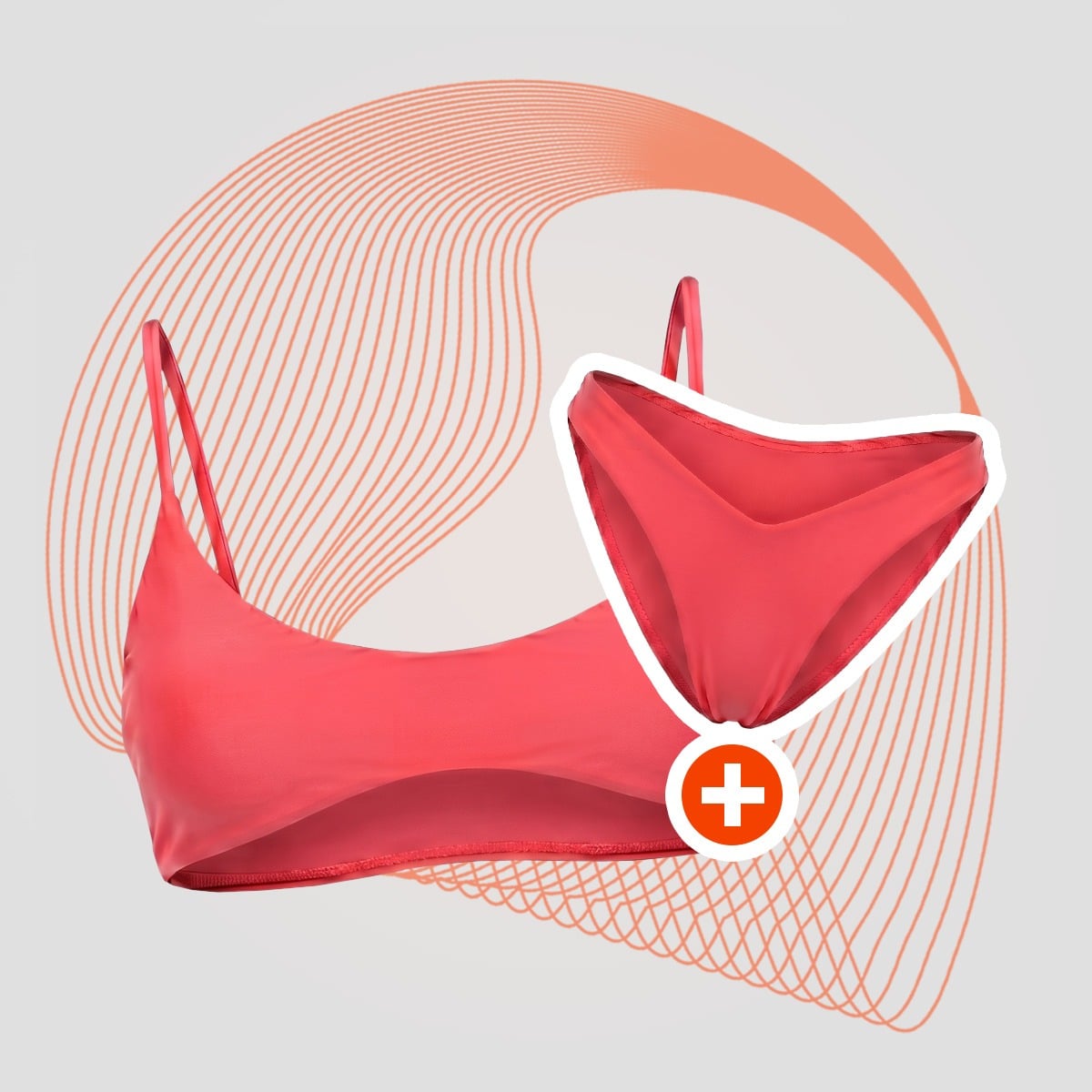 Дамско горнище на бански HAWAII Red - GymBeam + подарък
