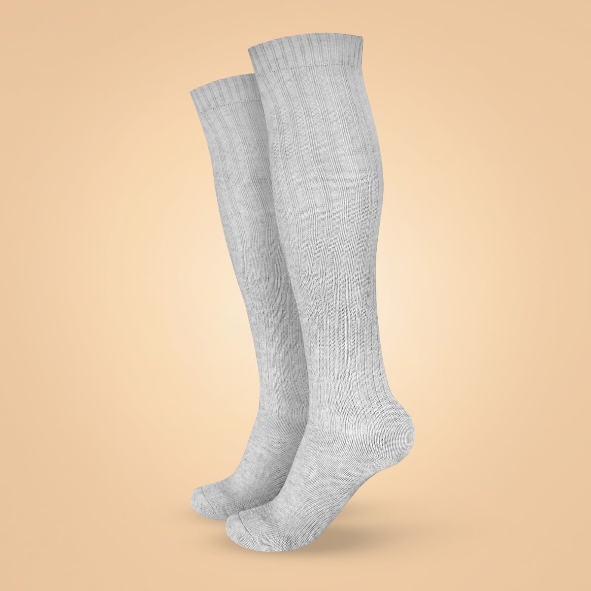 Дълги чорапи High Wool Socks Grey - BeastPink