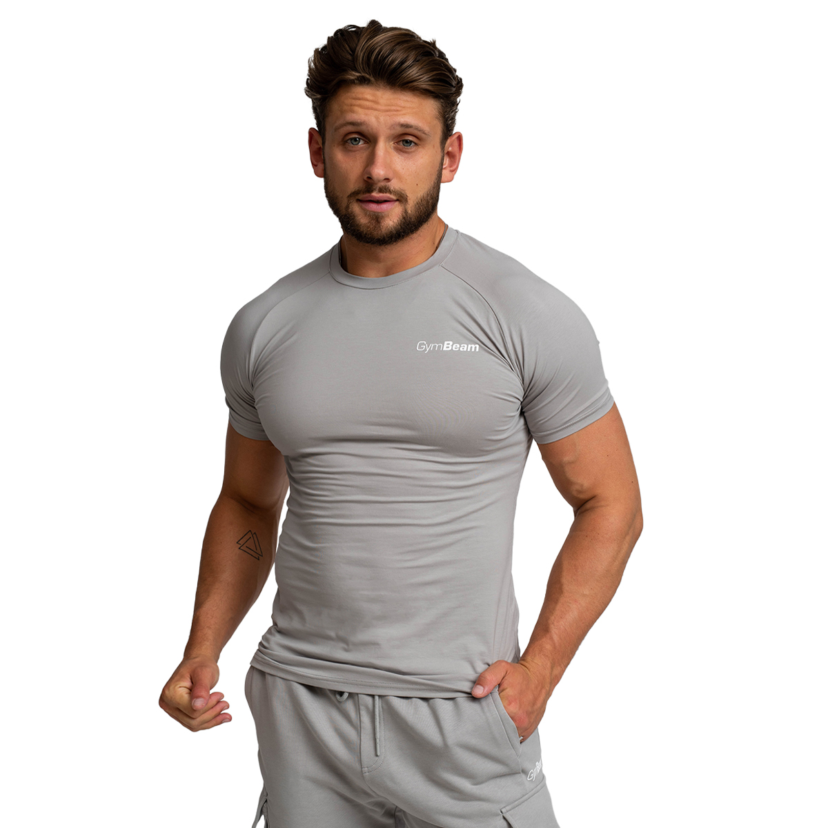 Тениска TRN Fitted Grey - GymBeam - Размер: XL | Възрастова група: Възрастни · záber 6