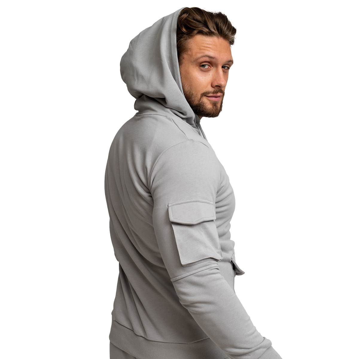 Мъжки суичър TRN Hoodie Grey - GymBeam - Размер: L | Възрастова група: Възрастни · záber 9
