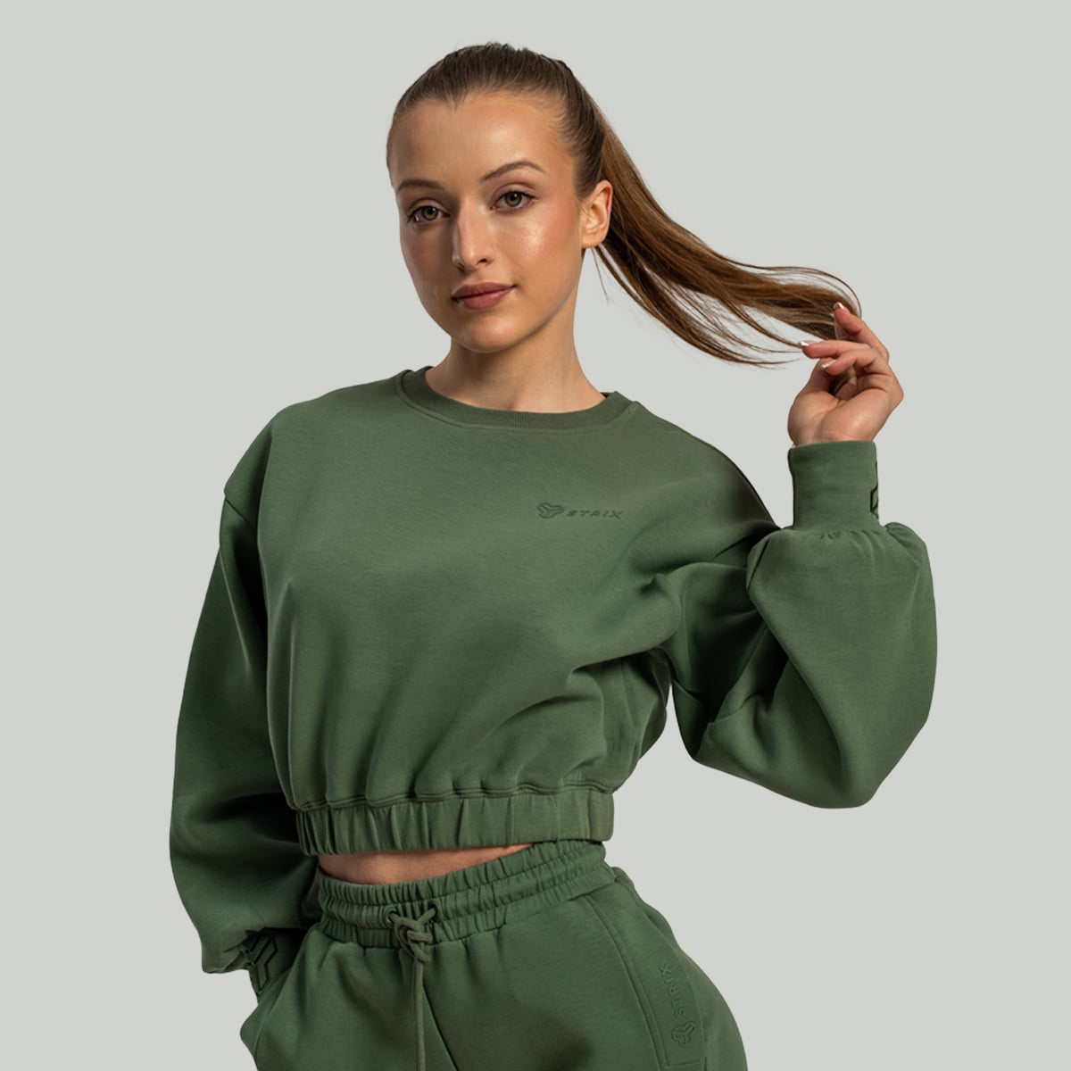 Дамска блуза Lunar Cropped Cedar Green - STRIX
