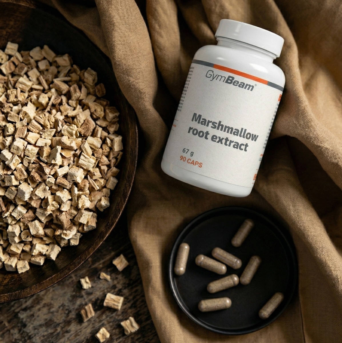 Marshmallow root extract - GymBeam 90 caps