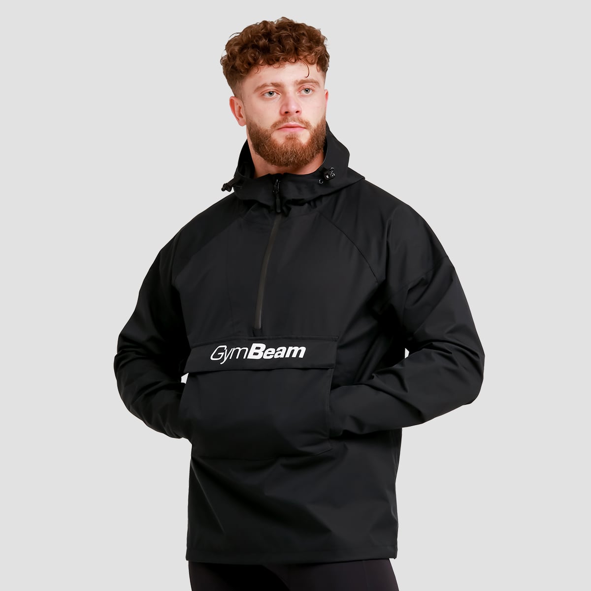 Мъжко яке за дъжд Smock Jacket Black - GymBeam